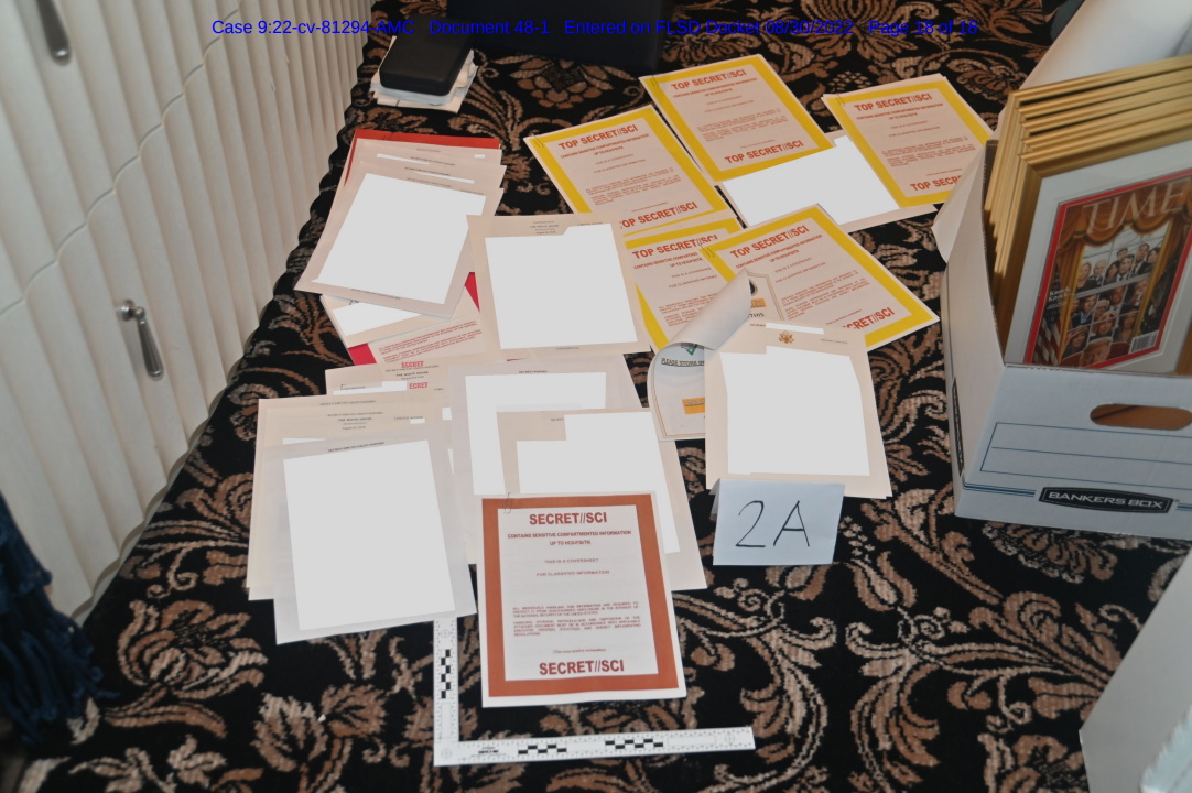 Photo of classified documents found at Mar-a-Lago.
