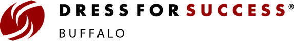Dress for Success Buffalo logo with red circular icon and black text