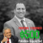 Man in suit portrait with overlay text showing “FRANK TODARO” and “$500”.