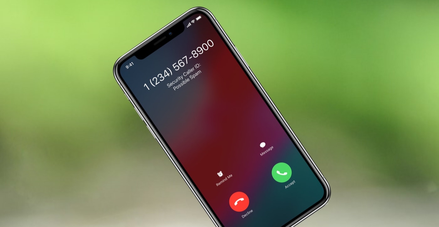 Smartphone displays an incoming call screen with accept and decline options.