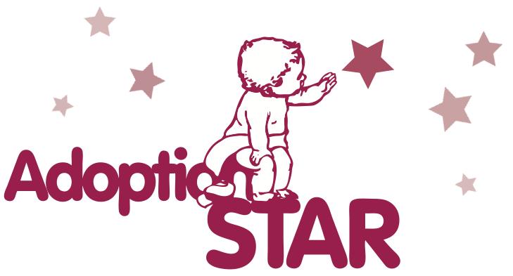 Adoption STAR logo featuring a child holding a star and surrounding stars.