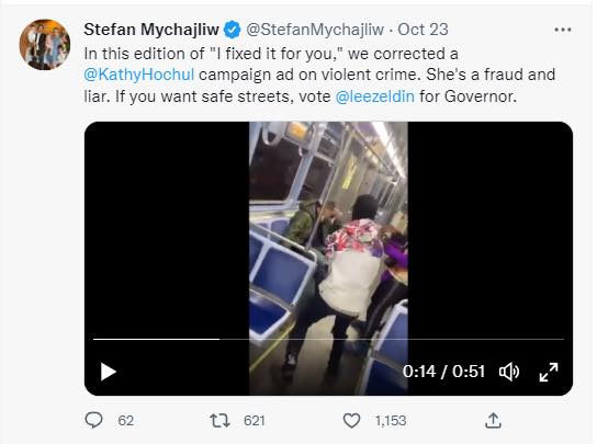 Screenshot of a news post with an embedded video and playback controls