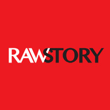 Red background with the white RAWSTORY logo text