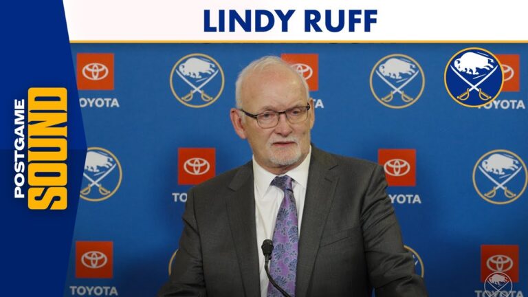 Buffalo Sabres Coach Lindy Ruff After Defeating The Stars 4-2 At KeyBank Center