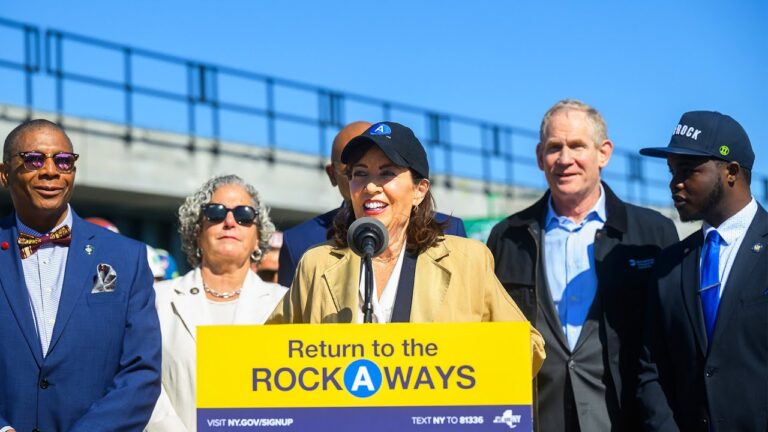 Governor Hochul and MTA Leaders Welcome Back Riders to Rockaway-Bound A Trains