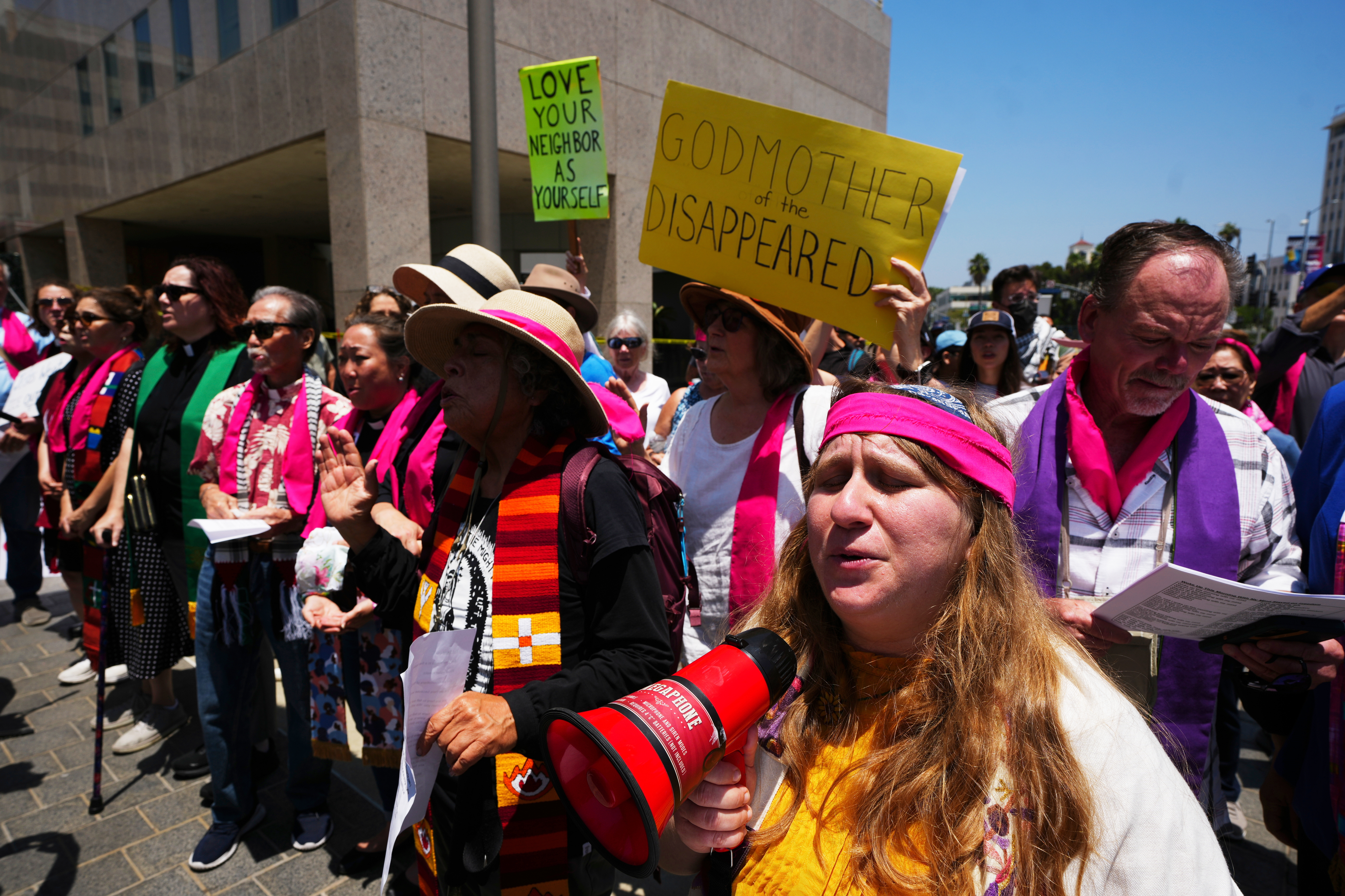 Protesters gather to denounce ICE