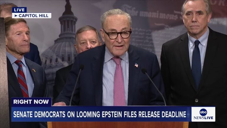 LIVE: Senate Democrats hold news conference on looming Epstein files release deadline