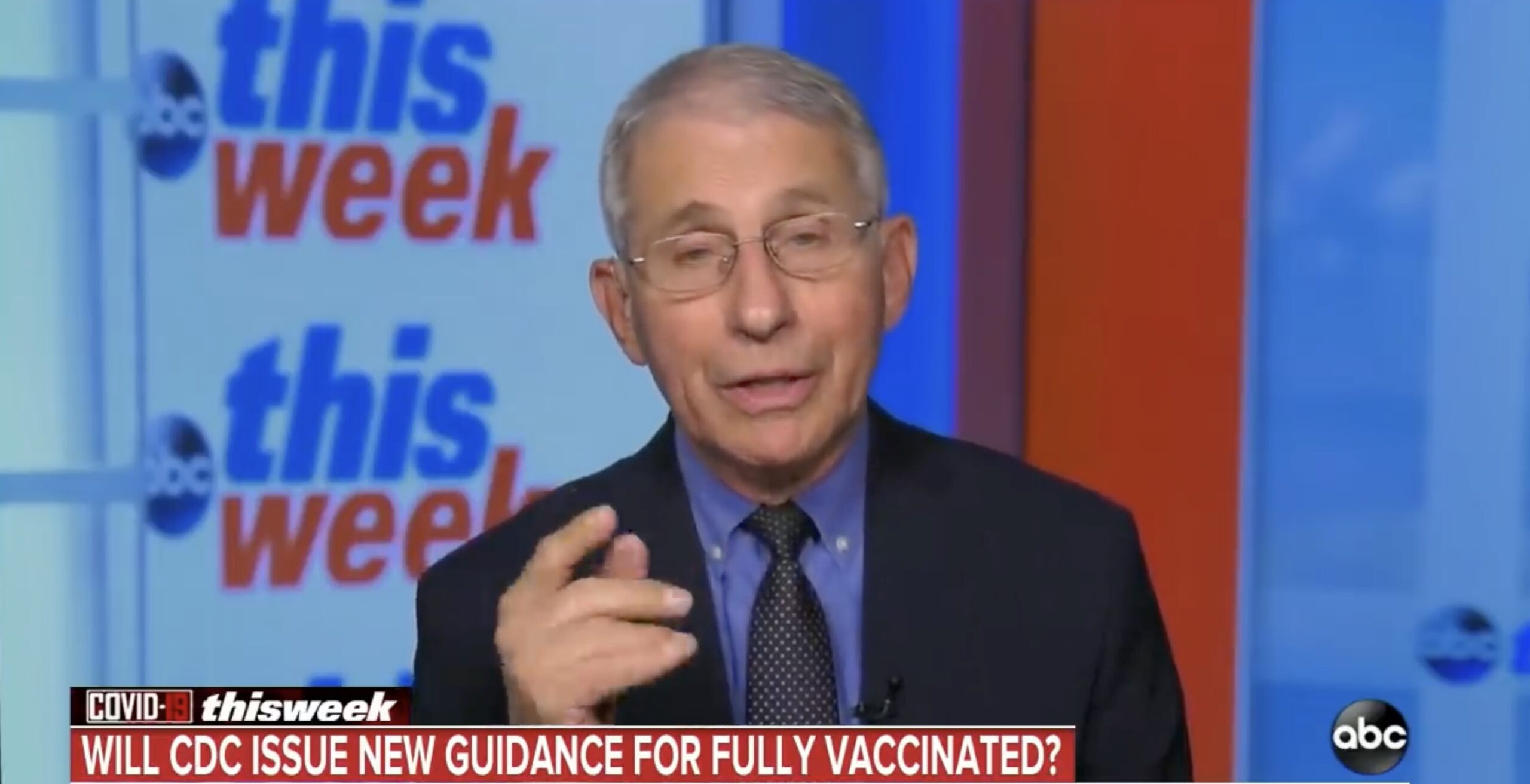 Dr. Anthony Fauci during an interview on ABC's This Week